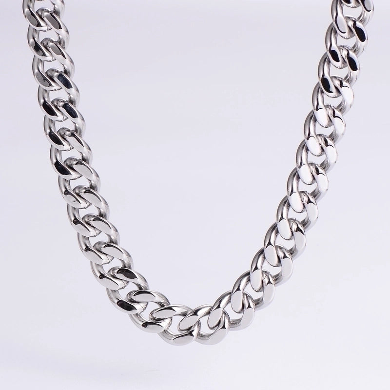 3 Pieces 304 Stainless Steel Hip-Hop Rock Polishing Plating Solid Color Long Necklace