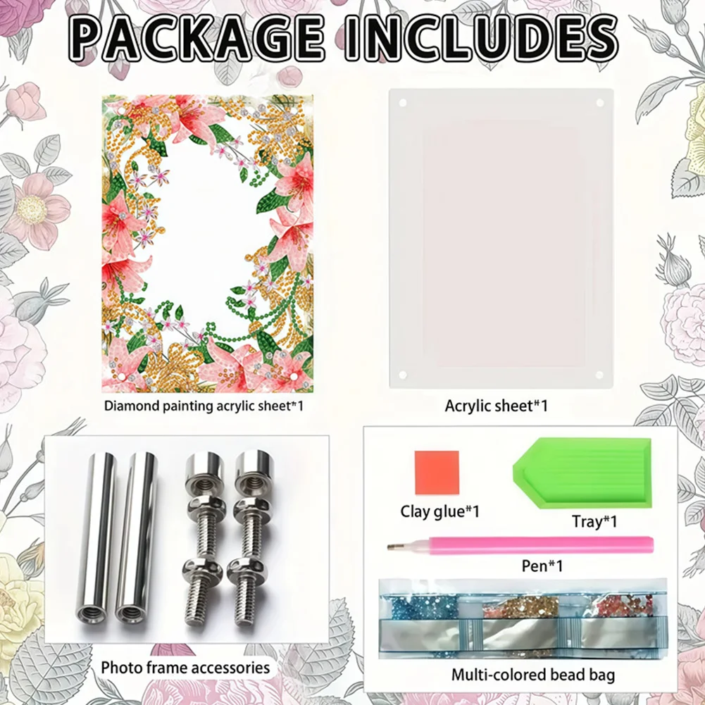 Special Shape Lily Table Top Diamond Painting Frame Kits for Families Friends