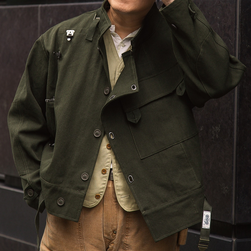 Men's Olive Green Single Breasted Jacket