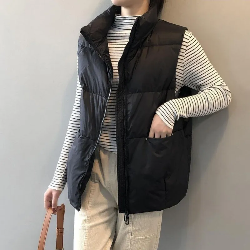 Uveng Uveng New Down Cotton Han Version Of Autumn And Winter Loose Thin Horse Clip Women's Fashion Vest Top