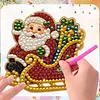 6PCS Santa Claus Series DIY Pearl Diamond Painting Christmas Fridge Magnets, Sparkling Rhinestone Refrigerator Magnet Craft Kit for Home Decor & Gifts
