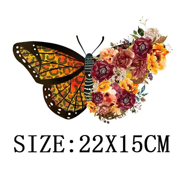 Beautiful Butterfly Thermal Sticker On T-shirt DIY Washable Iron On Hoodies Funny Design On Clothes Patches Appliqued Decoration