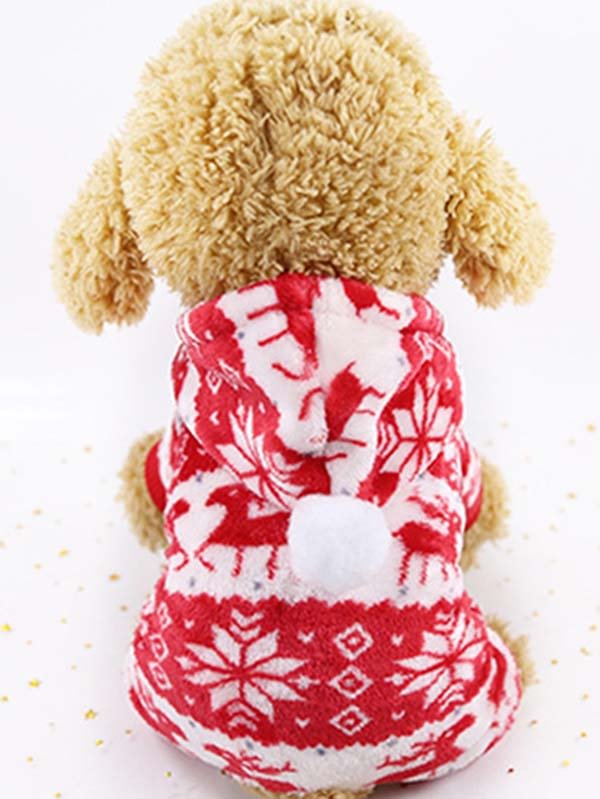 Dog Christmas Clothes Reindeer Snowflake Costume For Pet Puppy-elleschic