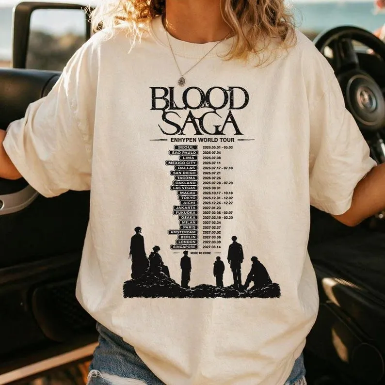 ENHYPEN Blood Saga World Tour Signature Tracklist T-Shirt