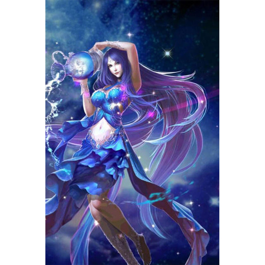 Constellation Zodiac Girl 40*50CM(Canvas) Full Round Drill Diamond Painting gbfke