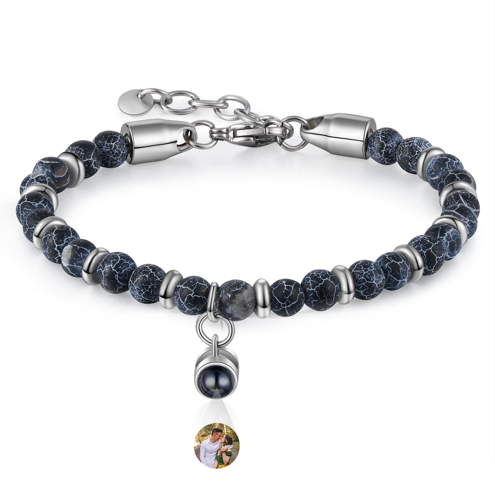 Braccialetto con proiezione personalizzato foto coppia amore Valentine 