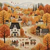 Autumn Town-14CT Counted Cross Stitch 40*40cm/15.75*15.75in