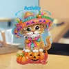 Diamond Painting Acrylic Shaking Head Pumpkin and Cat Desktop Ornaments
