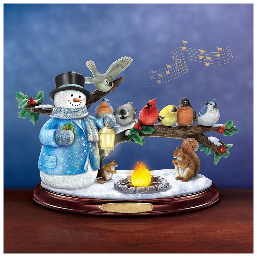 

40*40CM - Round Drill Diamond Painting - Snowman and Animal, 501 Original