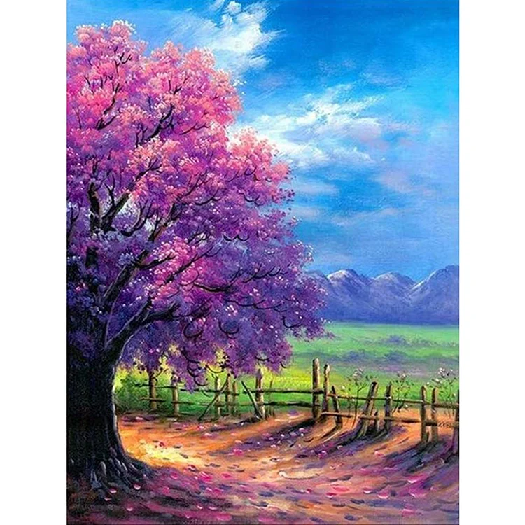 Wonderful Tree Round Full Drill Diamond Painting 25X30CM(Canvas) gbfke