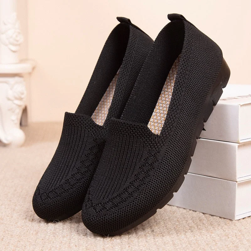 Women Shoe Indoor Mules Soft Fabric Platform Slides Slip-on Flat Female Breatahble Loafers Girl Mesh Chaussure