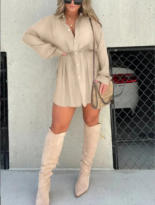 Brownm Brownm Women's Clothing In Autumn 2025 Fashion Solid Color Long-Sleeved Shirt