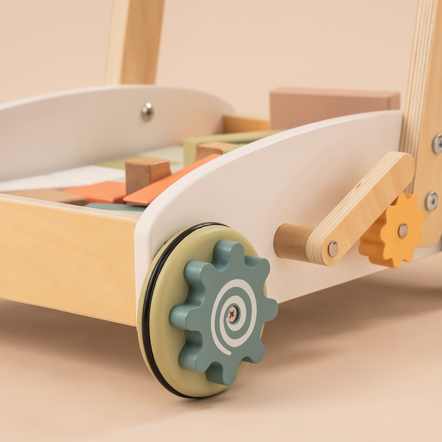 Buy JoJo Maman Bébé Wooden Baby Walker with Colourful Blocks from
