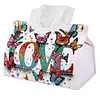DIY PU Diamond Painting Tissue Box Kit Desktop Tissue Holder with Rhinestone Diamond Desk Decorative Tissue Box for Adults Desktop Storage Organizer (Love)