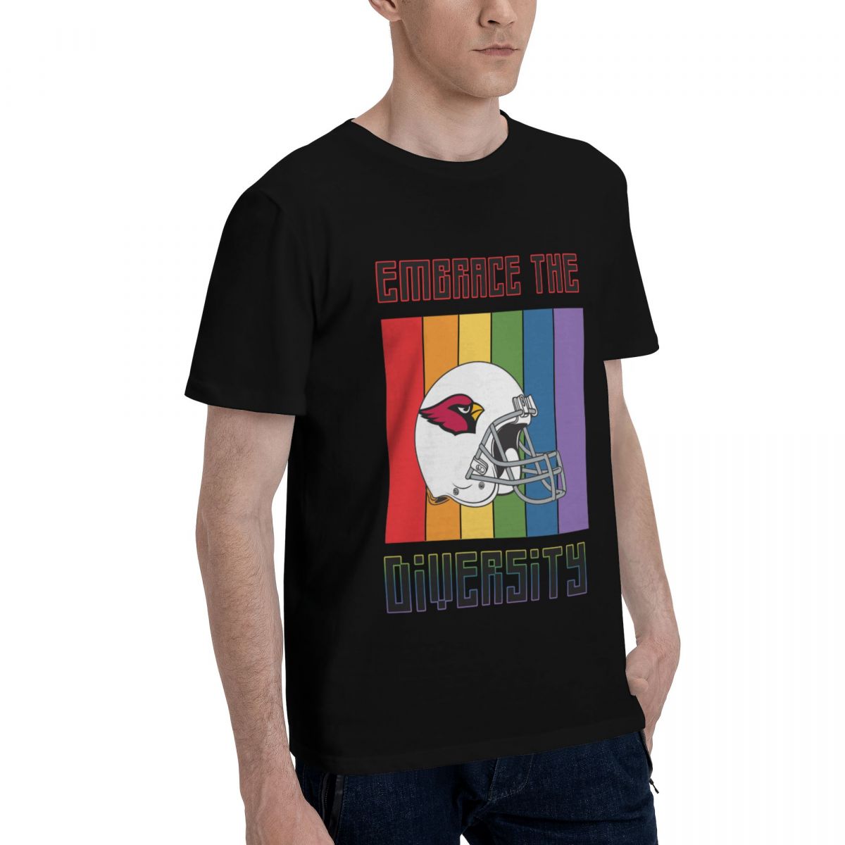 Arizona Cardinals Embrace The Diversity Printed Men's Cotton T-Shirt