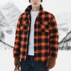 Autumn and Winter Thick Cotton-padded Plaid Long-sleeved Loose Hooded Men's Jacket