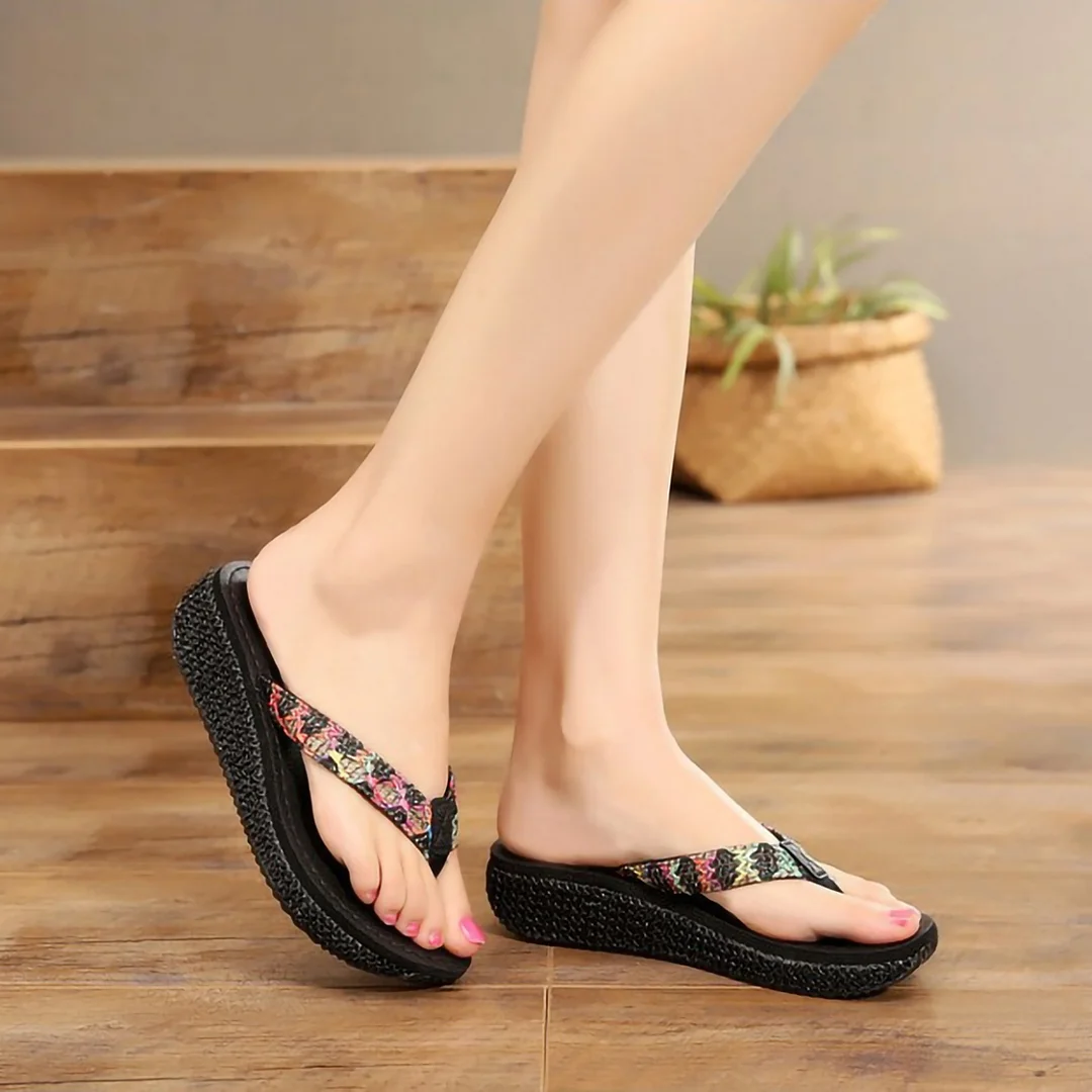 Letclo™ 2021 Summer Wear Flat-bottomed Thick-soled Non-slip Fashion Slippery Heel Flip-flops Women's Slippers letclo Letclo