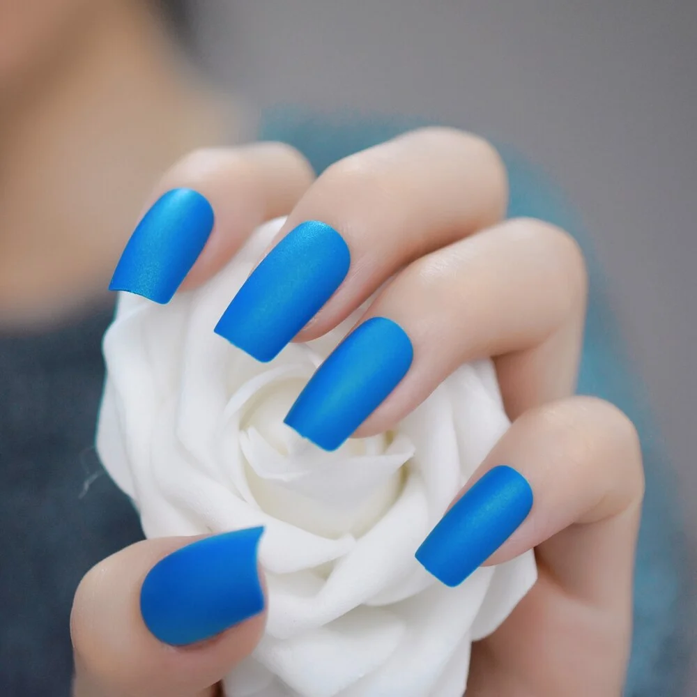 Gorgeous Cream False Nails Long Iridescent Matte Fake Nails Frost Art Design DIY Full Free Artificial False Nails 24-Nail Inspo