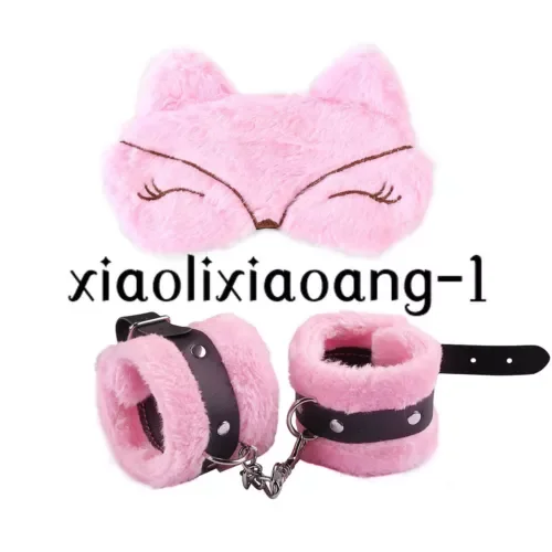 pornhint Pornhint Adjustable PU Leather Plush Handcuffs Blindfold Masks Restraints Binding Games Libido