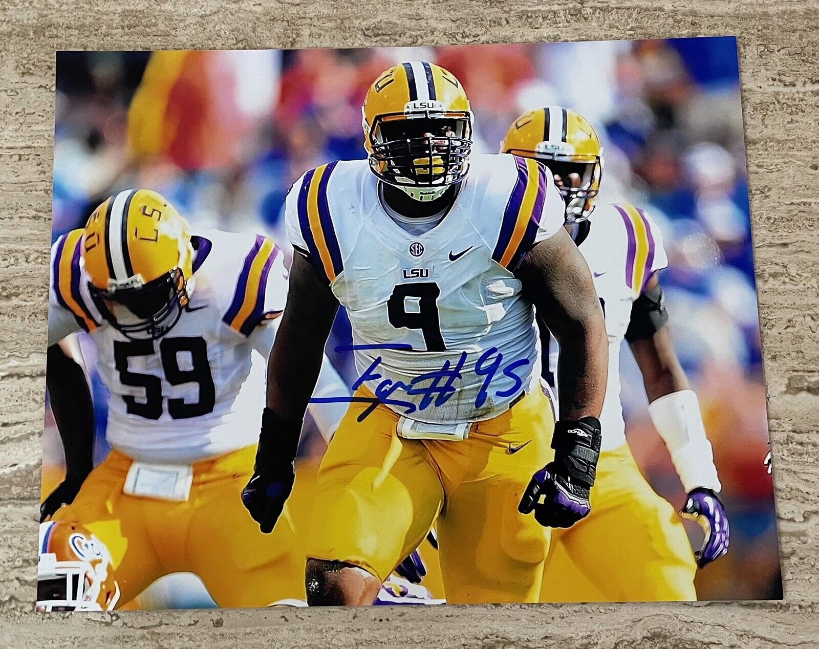 Ego Ferguson LSU Football Tigers Bears Lions Autographed Signed 8X10 Photo Poster painting W/COA