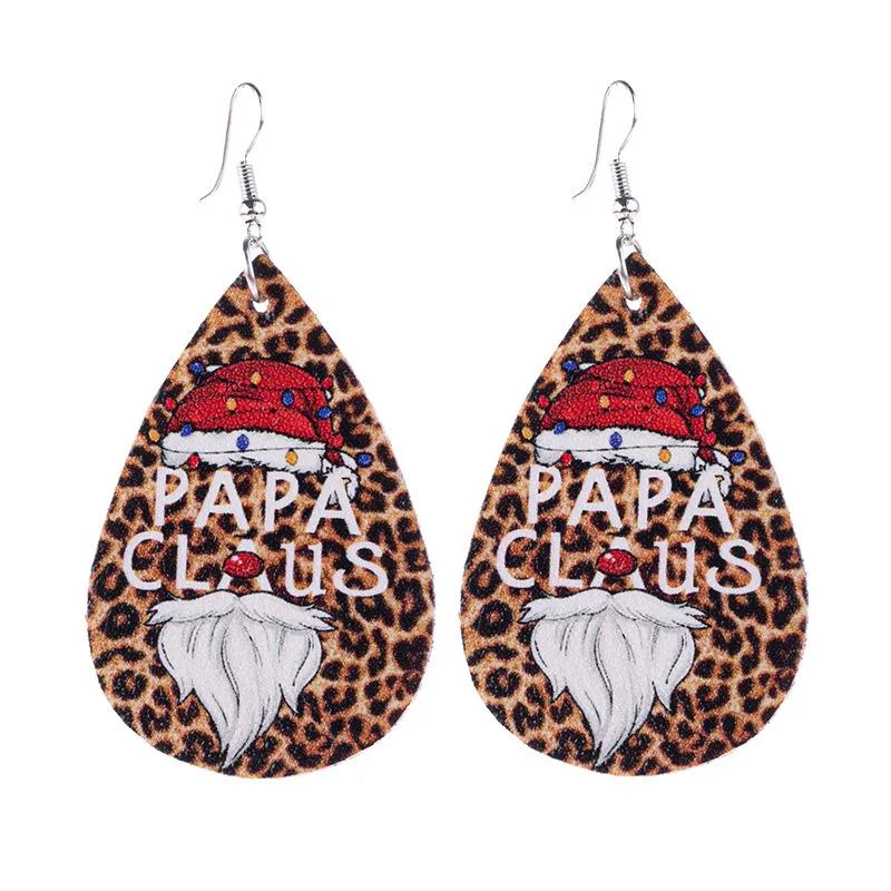 PAPA CLAUS Leopard Leather Earrings