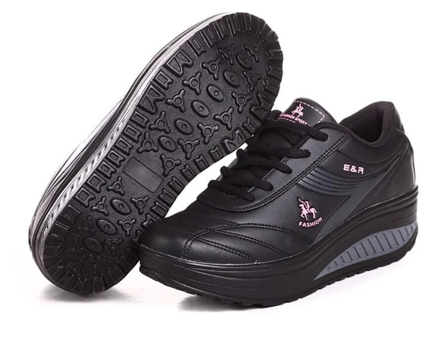 WGZNYN 2022 Platform Sport Shoes For Women Sneakers Pu Leather Breathable Comfortable Fashion Womens Walking Casual Shoes