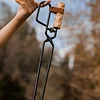Firewood Tongs Log Tongs Beech Wood Handle Iron Clamp High Temperature Resistance Fire Tongs for Outdoor Stove Fire Place Tools Accessories(Log Tongs)