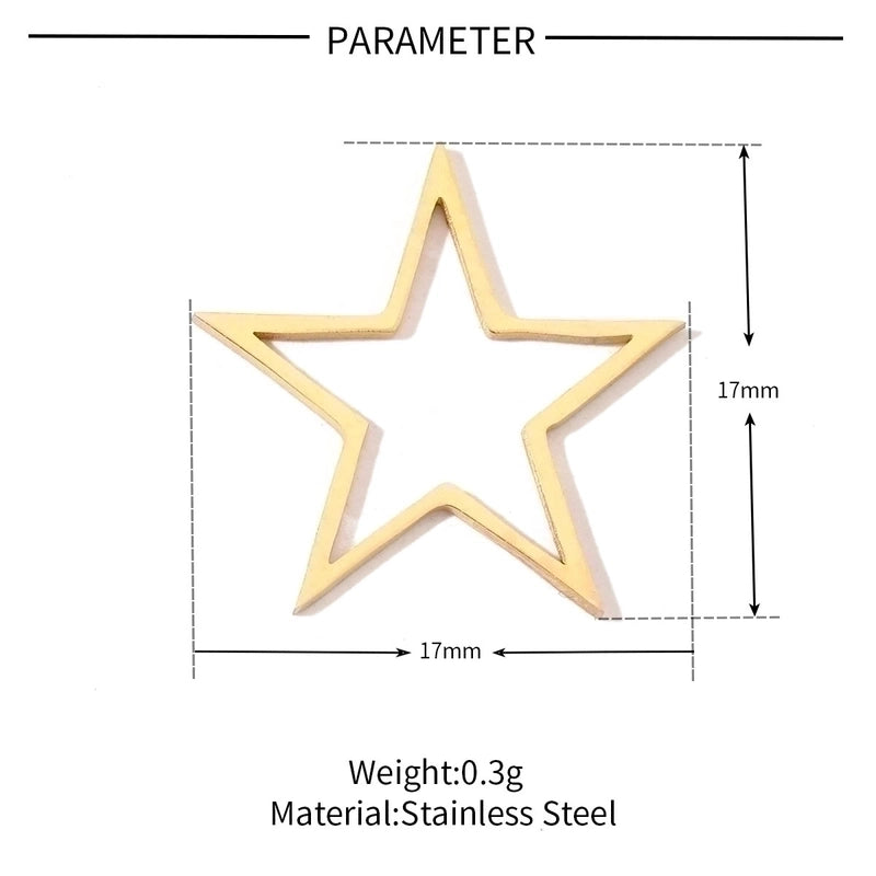 20 PCS/Package 28.5*30mm 6*11mm 7 * 12mm 201 Stainless Steel 18K Gold Plated Star Heart Shape Smile Face Polished Pendant