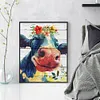 >SALE<Full Embroidery Eco-cotton Thread 11CT Printed Cow Cross Stitch Kit 40x50cm