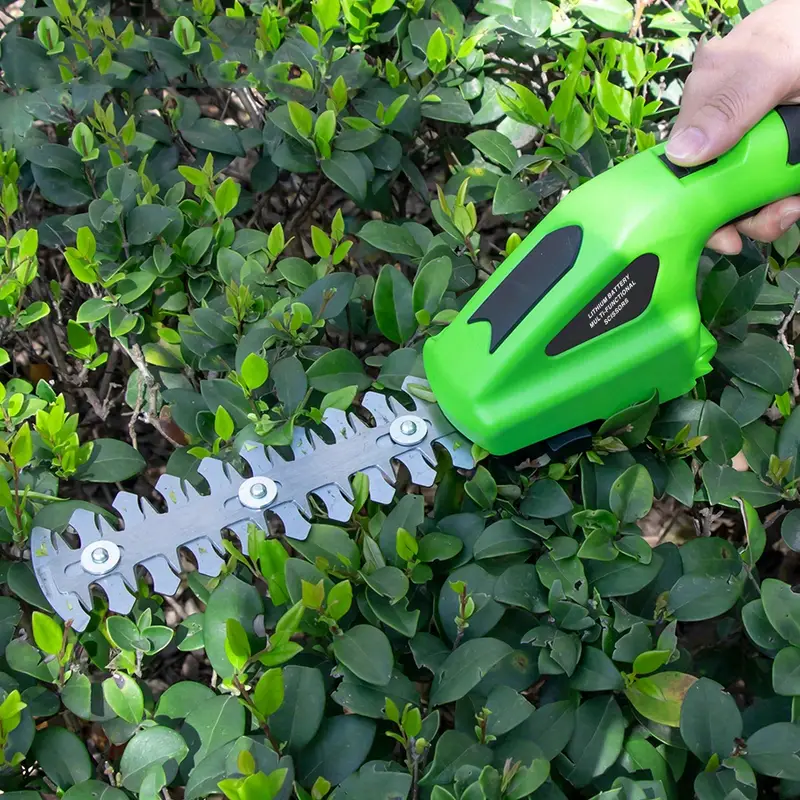 cordless battery powered rechargeable 2 in 1 electric hand held grass shear hedge trimmer perfect for garden lawn care details 5