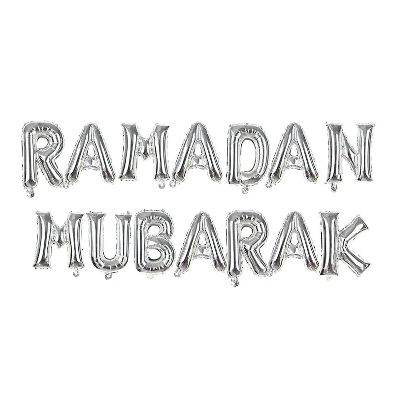 1Set Eid Mubarak Letter Foil Balloons Ramadan Kareem Decorations Banner Star Moon Helium Globos Muslim Islamic Party Supplies
