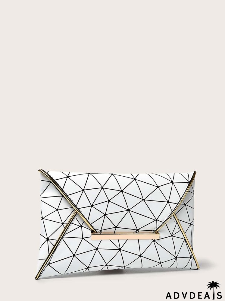 Geometric Graphic Clutch Bag