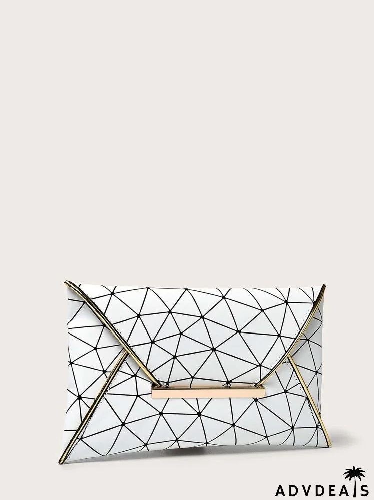 Geometric Graphic Clutch Bag