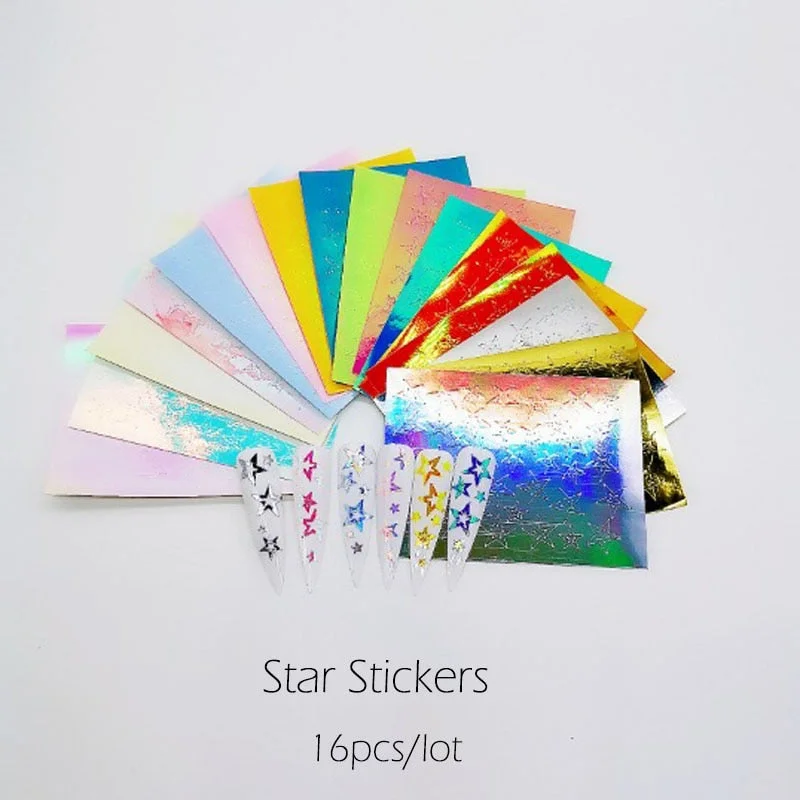 Japanese Nail Art Ice Aurora Nail Sticker Decals Korean Trendy Nails Design Self Adhesive Holographic Slider Manicure Decoration-Nail Inspo