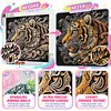 Golden Crystal Tiger Head Special Shaped 5D DIY Partial Drill Diamond Painting Kits for Adults Beginners Home Decor Diamonds Dots Gem Art Kits 11.81 X11.81inch