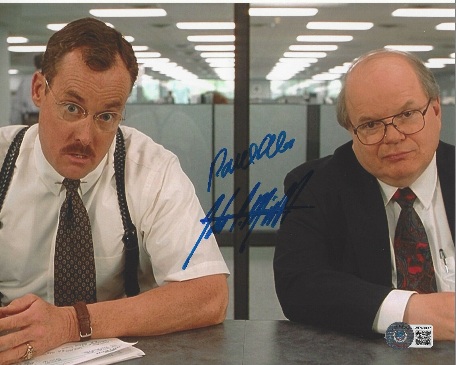 OFFICE SPACE CAST SIGNED THE BOBS 8x10 MOVIE Photo Poster painting x2 BECKETT COA JOHN MCGINLEY