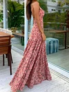 Floral Printed Condole Belt Maxi Dresses