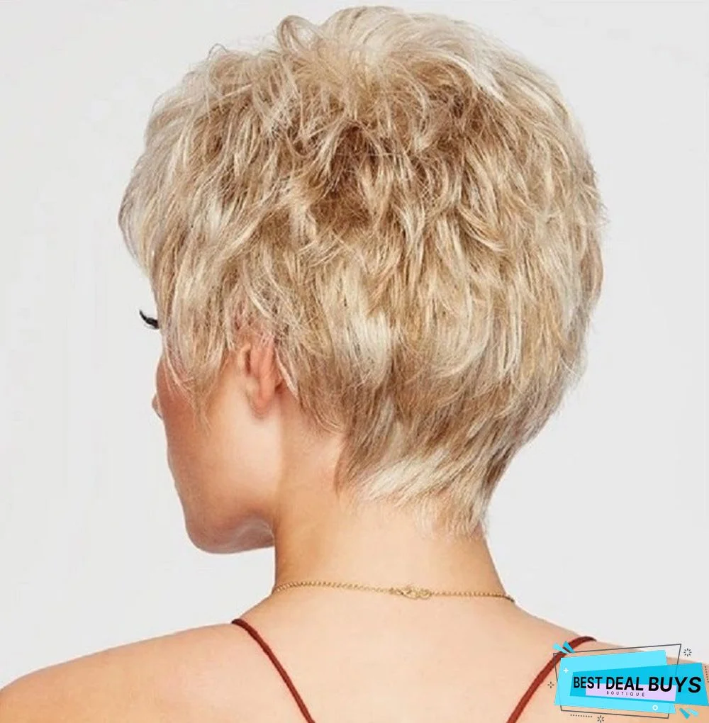 Short Wig Ladies Temperament Fashion Gold Micro-Volume Short Paragraph