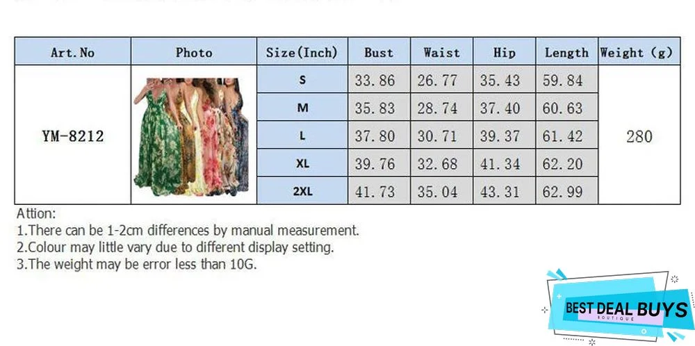 Popular European and American Deep V-Neck Open Back Chiffon Dress