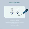 Blue Opal Hummingbird Hoop Earrings 925 Sterling Silver