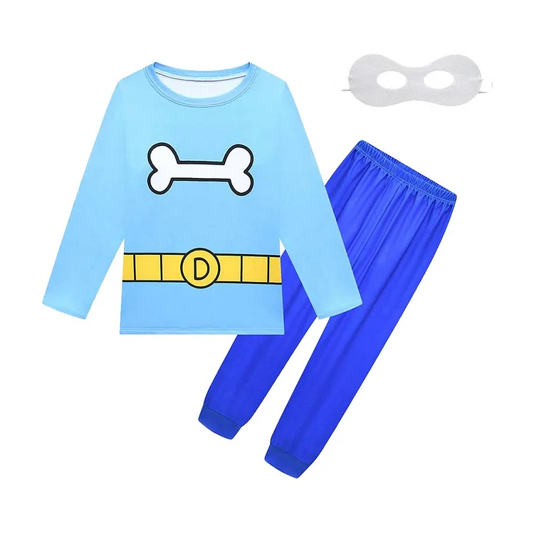 Kids Children Dog Man (2025) Dog Man Blue Long Sleeve Shirt Trousers Outfits Cosplay Costume