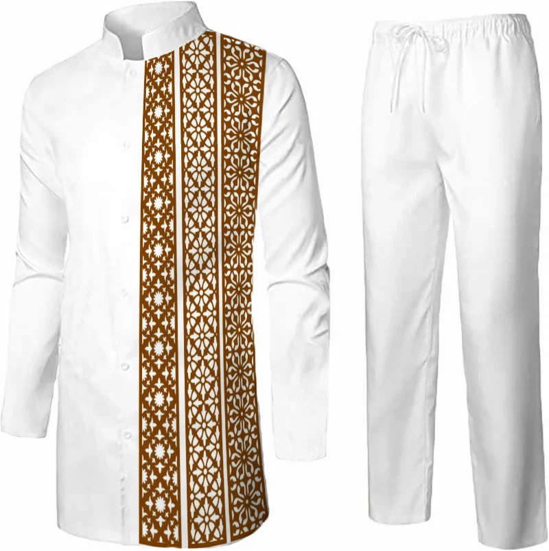 Fashion Geometric Pattern Print Men's Suit