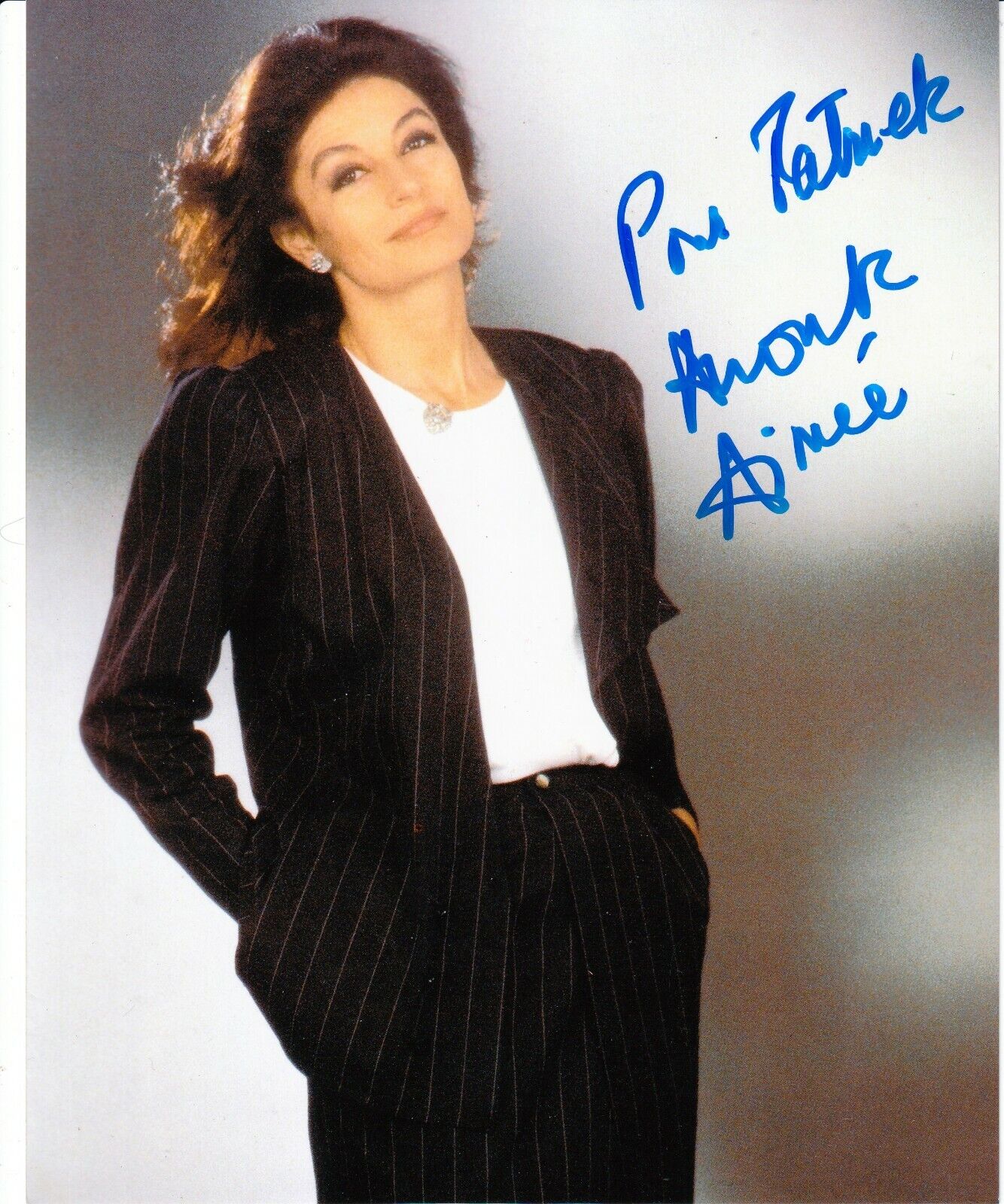 Stunning French Actress Anouk AIMEE HAND SIGNED 8x10 Colour pic (Man & A Woman)