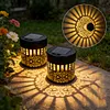 Solar Fence Lights Mandala Theme Waterproof Metal Solar Powered Deck Step Stair Lights for Garden Post Patio Decor Gifts for Women Mom