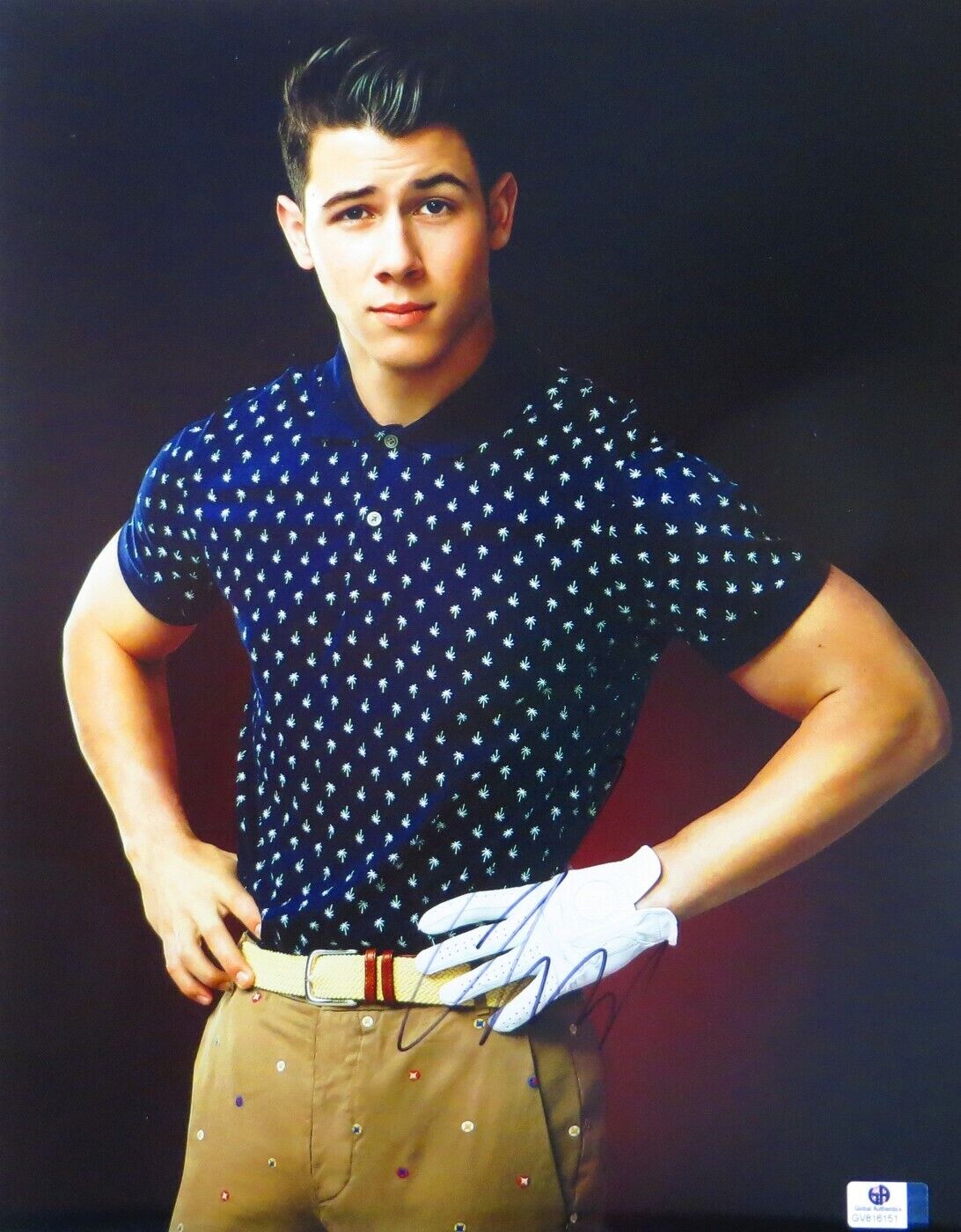 Nick Jonas Signed Autographed 11X14 Photo Poster painting Sexy Cute Golf Shirt Polo GV816151