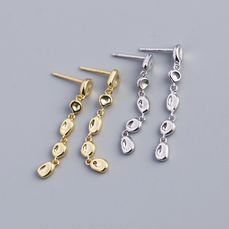 1 Pair 925 Sterling Silver Irregular Geometric Drop Earrings