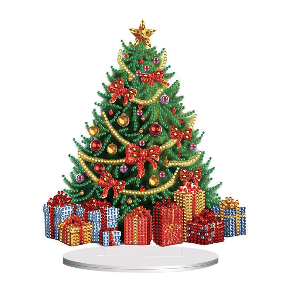 5D Diamond Art Painting Christmas Tree Desktop Ornaments - DIY Diamond Art  Table Decor for Home, Office, and Living Room
