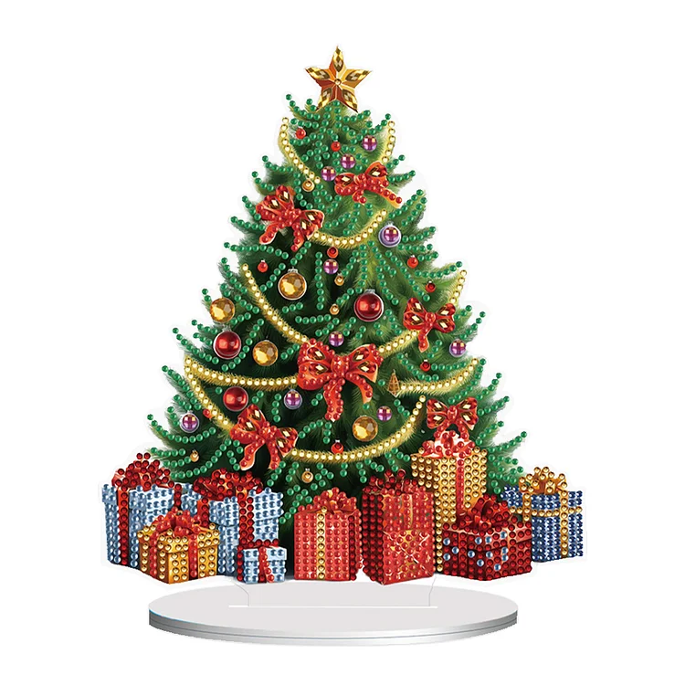 Special Shape Crystal Painting Desktop Kit Xmas Tree for Home Office Table Decor