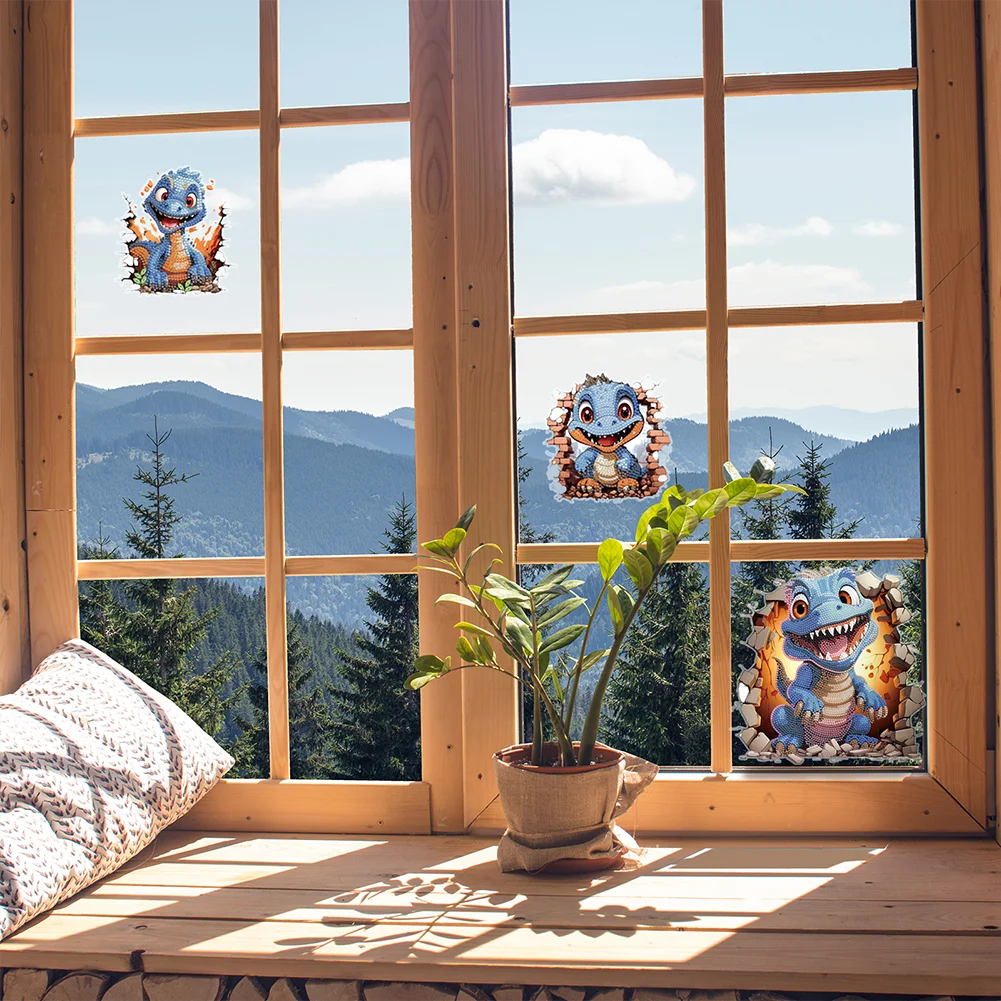 DIY Dragon Diamond Painting Sticker Diamond Art Craft Mosaic Sticker for Kid Gift