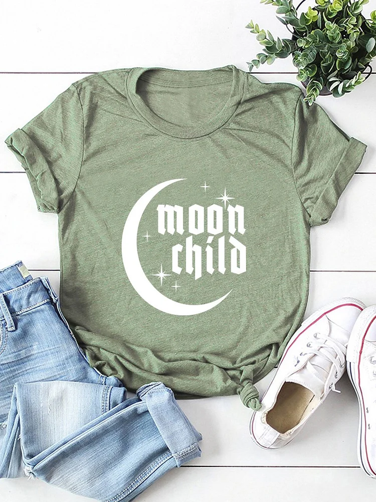 Bestdealfriday Moon Child Graphic Tee
